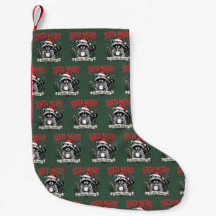 Sorta Merry Sorta Feral Christmas Racoon Xmas Small Christmas Stocking