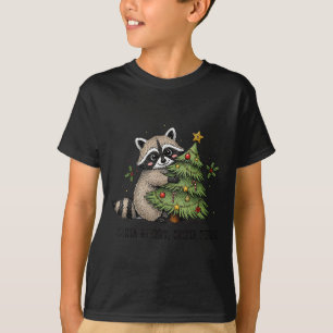 Sorta Merry Sorta Feral Funny Xmas Raccoon Cute An T-Shirt