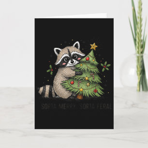 Sorta Merry Sorta Feral Funny Xmas Racoon Cute An Card