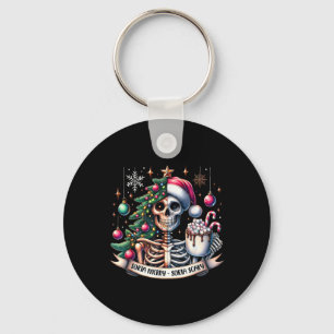 Sorta Merry Sorta Scary Skeleton Hot Cocoa Christm Key Ring