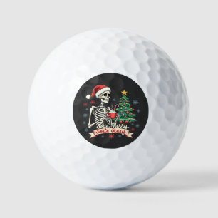 Sorta Merry Sorta Scary Spooky Skeleton Xmas  Golf Balls