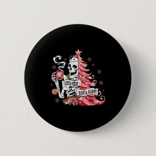Sorta Merry Sorta Y Funny Skeleton Christmas  6 Cm Round Badge