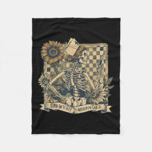 Sorta Ratchet Sorta Nightingale Skeleton Nurse Hal Fleece Blanket