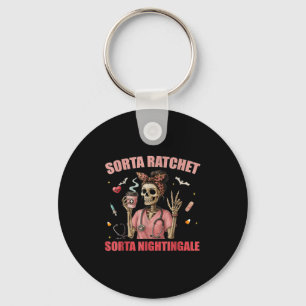 Sorta Ratchet Sorta Nightingale Skeleton Nurse Hal Key Ring