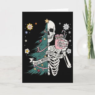 Sorta Scary Merry Sorta Christmas Skeleton Tree Sa Card