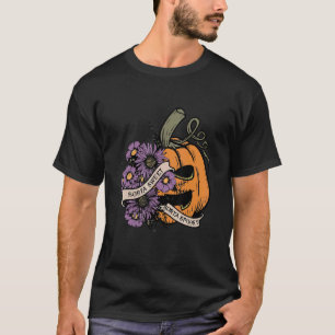 Sorta Sweet Sorta Spooky Flower Skull Halloween Sk T-Shirt