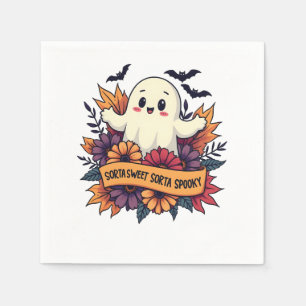 Sorta Sweet Sorta Spooky Halloween Ghost Fall Love Napkin