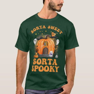 Sorta Sweet Sorta Spooky Watercolor Haunted House  T-Shirt