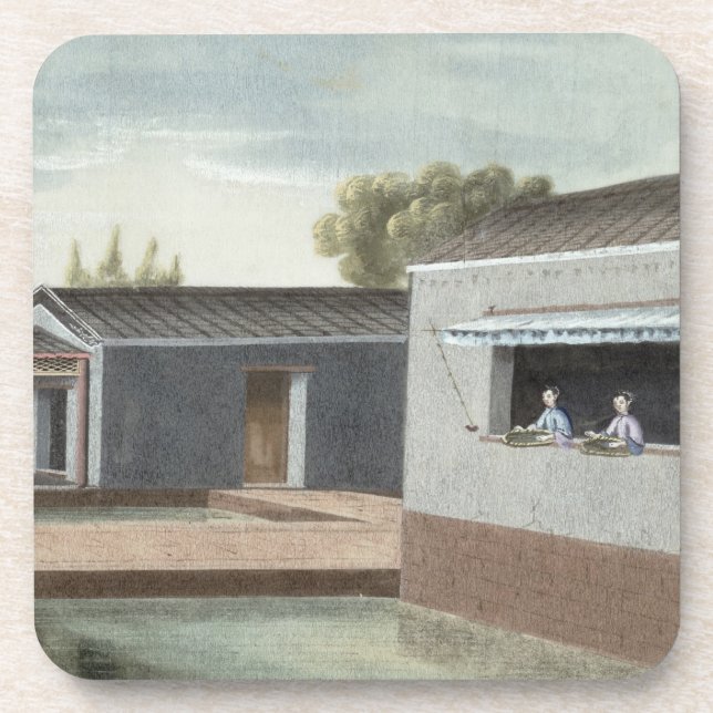 Sorting tea (w/c on paper) 2 coaster (Front)