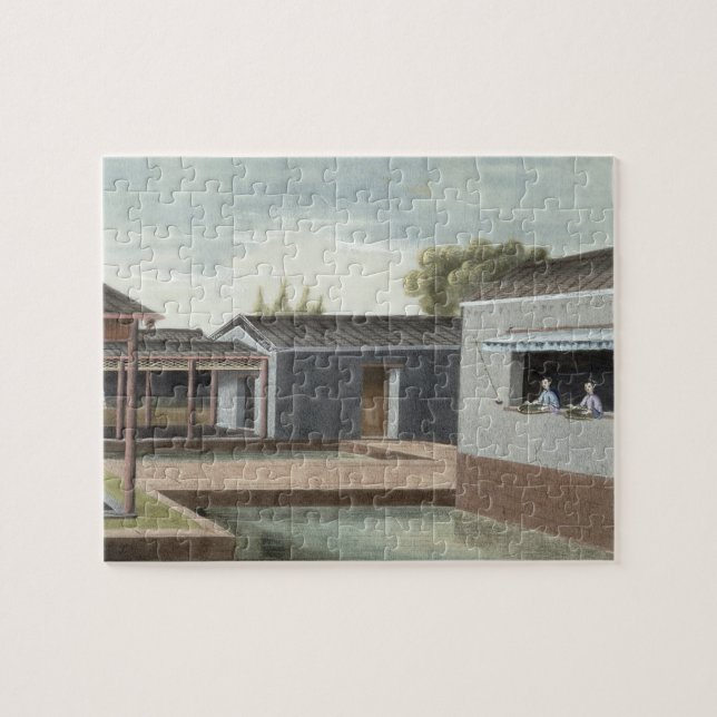 Sorting tea (w/c on paper) 2 jigsaw puzzle (Horizontal)