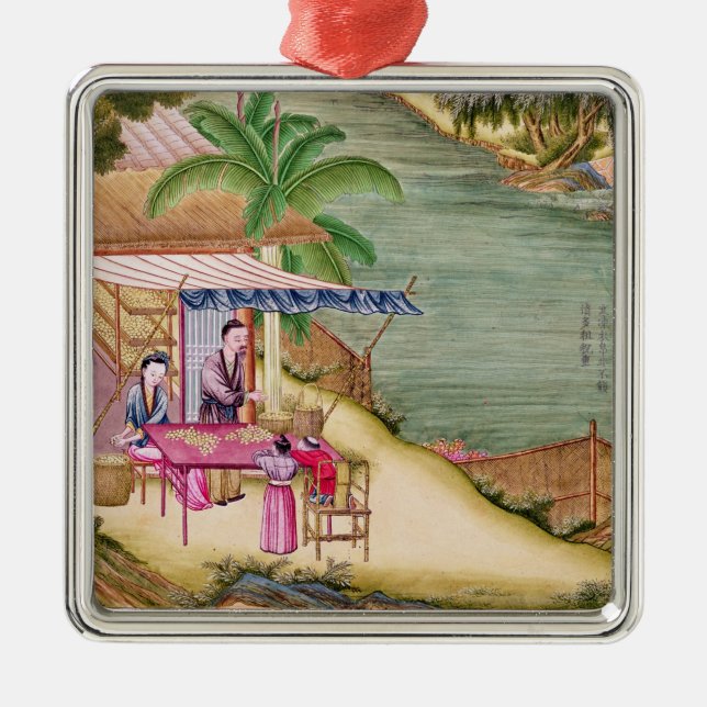 Sorting the Cocoons Metal Ornament (Front)