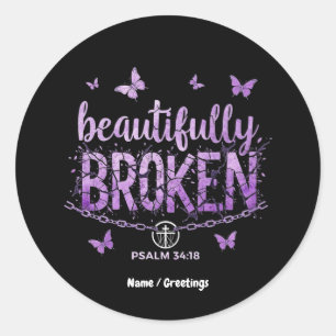 SOS Beautifully Broken Raising Awareness & Support Classic Round Sticker