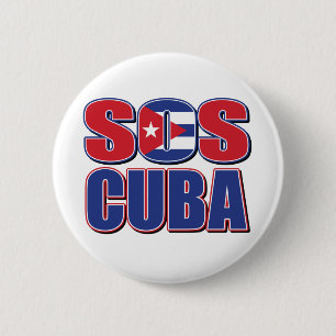 SOS-CUBA 6 CM ROUND BADGE
