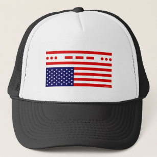 SOS Distress American Flag Trucker Hat