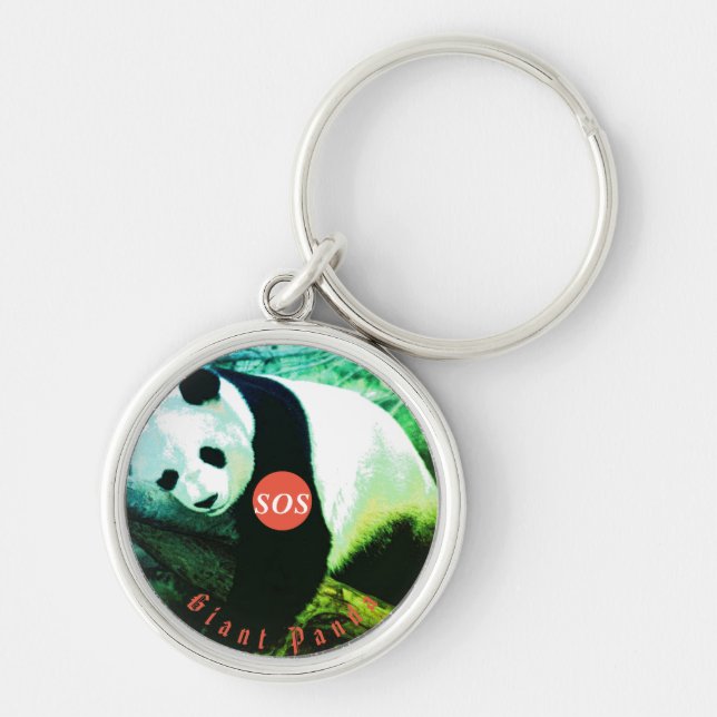 SOS Giant Panda Roundcard Premium Keyboard Key Ring (Front)