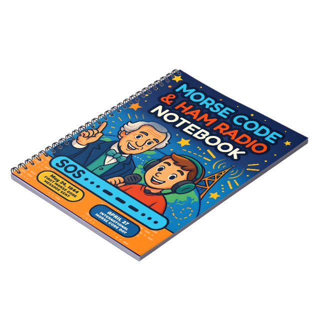 SOS Morse Code & Ham Radio – Fun Educational Notebook (Left Side)