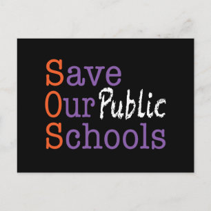 SOS Save Our Public Schools Postcard