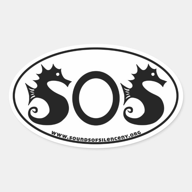 SOS - Sounds of Silence Oval Sticker (Front)