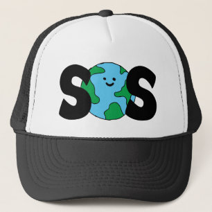 SOS World Ecofriendly Icon Happy Earth Clipart Eco Trucker Hat