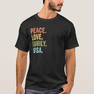 Sosa Last Name Peace Love Family Matching T-Shirt