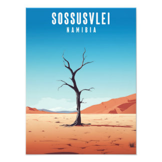 Sossusvlei Namibia - Vintage Poster - Illustration