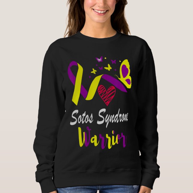 Sotos Syndrome Awareness Butterfly Support Yellow  Sweatshirt (Front)
