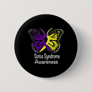 Sotos Syndrome Awareness Warrior Yellow And Purple 6 Cm Round Badge