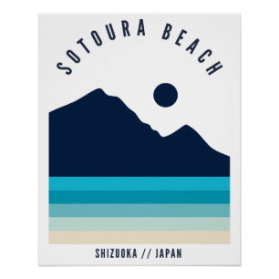 Sotoura Beach Shizuoka Japan Retro Vintage Poster