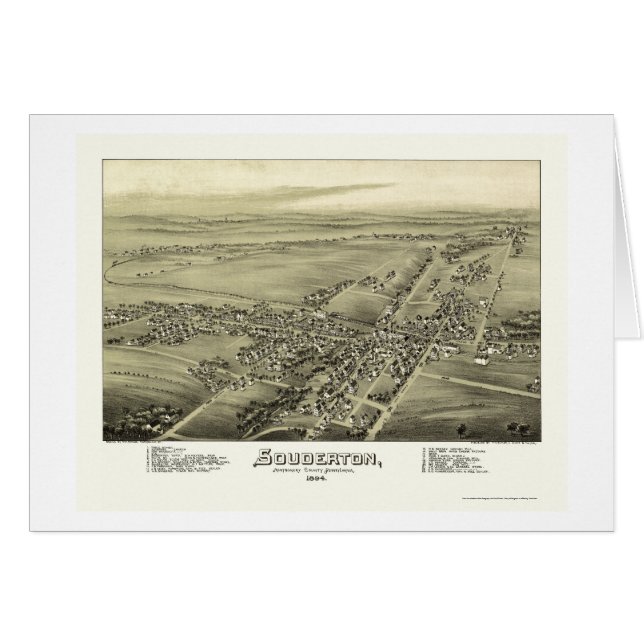 Souderton, PA Panoramic Map - 1894 (Front Horizontal)