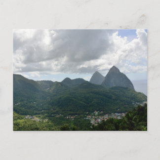 Soufriere and the Pitons St Lucia Postcard