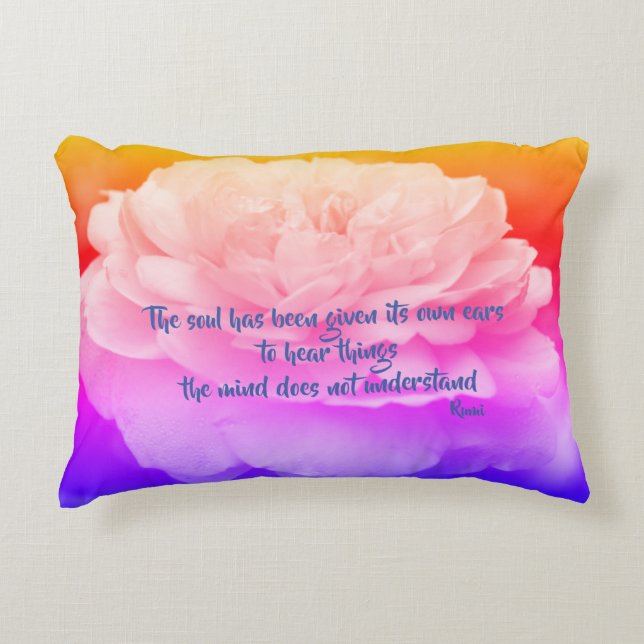 Soul And Mind Rumi Inspirational Quote  Decorative Cushion (Front)