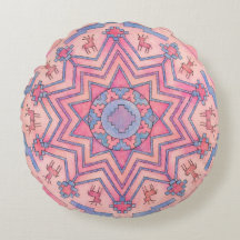 Soul Circle Ethno Mandala Round Pillow