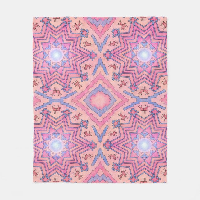 Soul Circle - Folklore Mandala of Inner Peace Fleece Blanket (Front)