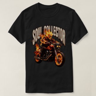 Soul collector flaming motorcycle T-shirt