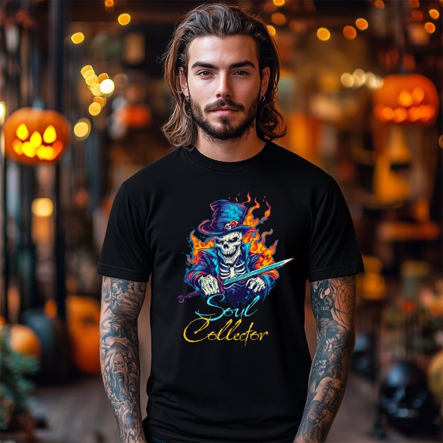 Soul Collector Skull Fire Flame Halloween T-Shirt (Soul Colloector Skull Fire Flame Halloween T-Shirt)
