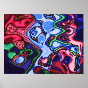 Soul Collision Original Colourful Abstract Art  Poster