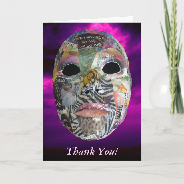 Soul Comes In All Colours Mask Thank You Card (Front)