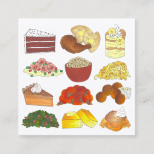 Soul Food Dishes Restaurant Caterer Chef Foodie Square Business Card