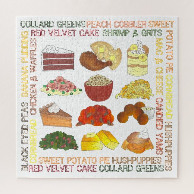 Soul Food Favourites Foodie Southern Cuisine Jigsaw Puzzle (Vertical)