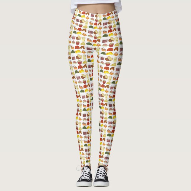 Soul Food Favourites Foodie Southern Cuisine Leggings (Front)