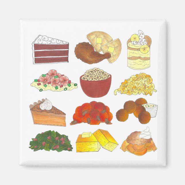 Soul Food Favourites Foodie Southern Cuisine Magnet (Front)