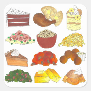Soul Food Favourites Foodie Southern Cuisine Square Sticker