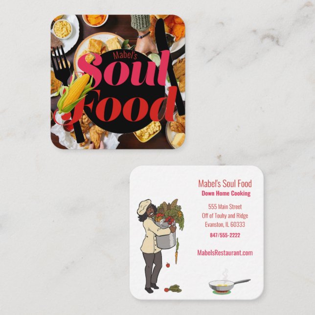soul food restaurant business card (Front/Back)
