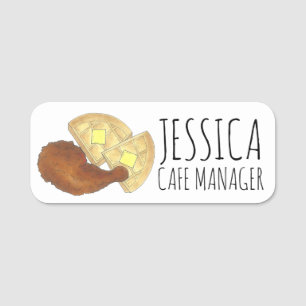 Soul Food Restaurant Fried Chicken and Waffles Name Tag