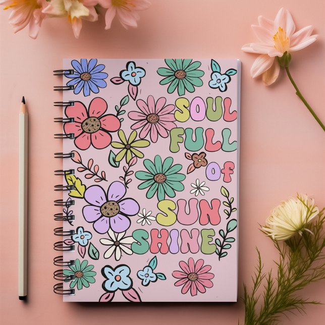 Soul full of sunshine pink customisable name  notebook (Soul full of sunshine pink customizable name notebook)