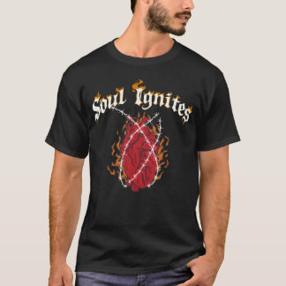 Soul Ignites Fire Heart Rock gift T-Shirt