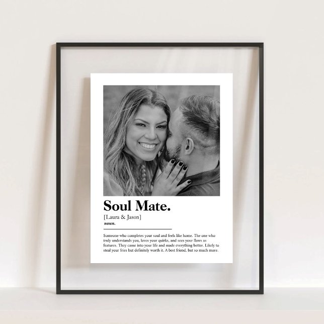 Soul Mate Dictionary Definition with Custom Photo  Acrylic Sign (Soul Mate Dictionary Definition with Custom Photo Acrylic Sign)