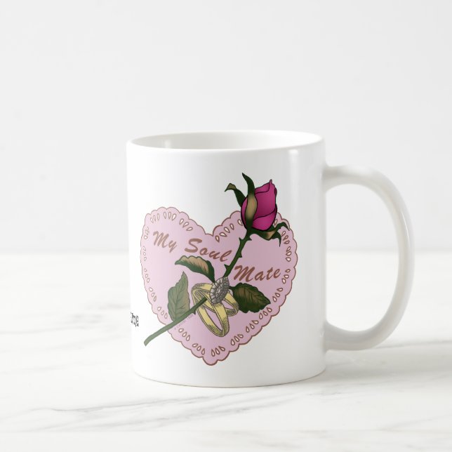 Soul Mate rose wedding mug (Right)