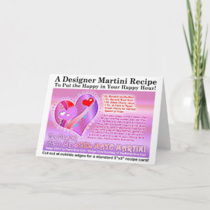 Soul Mate Valentine Martini Recipe Greeting Card