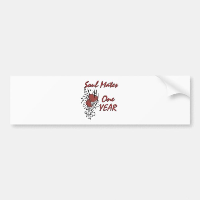 Soul Mates 1 year Bumper Sticker (Front)